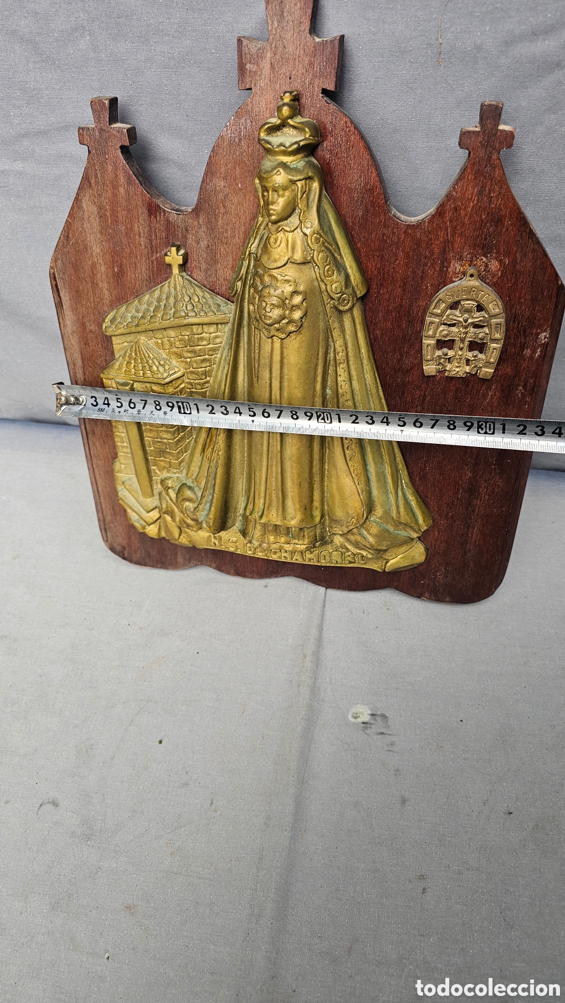 Arte: Placa grande de bronce de nuestra se&ntilde;ora de Chamorro - Foto 7