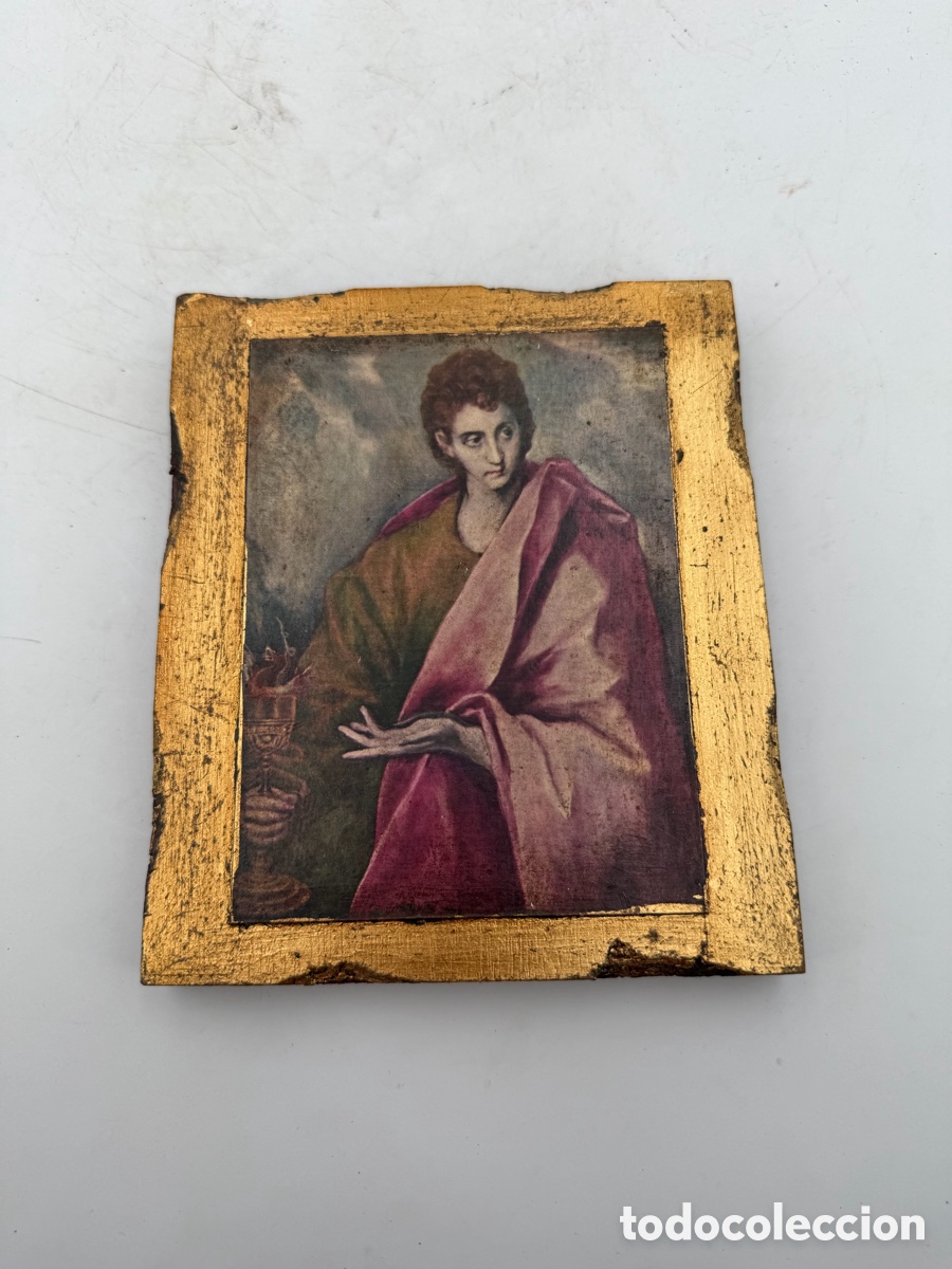 Arte: Icono Antiguo con Madera Dorada - Foto 2