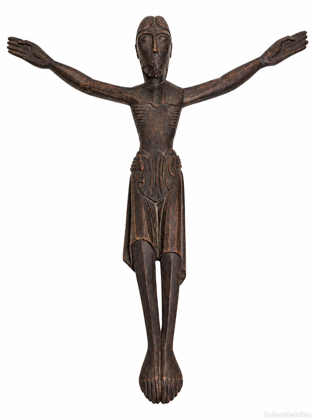 Arte: Cristo, Majestad Estilo Rom&aacute;nico - Talla de Madera - Firmada