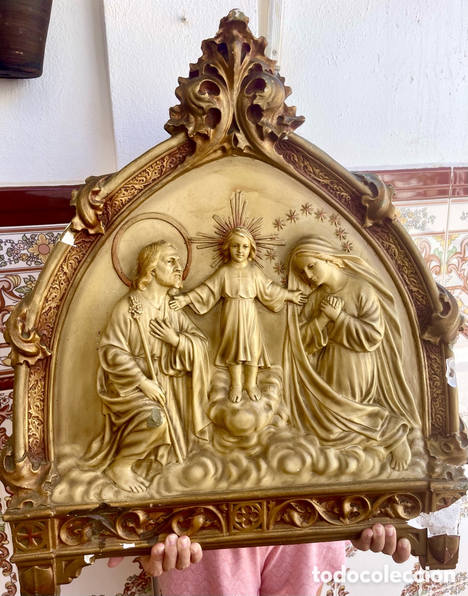 Arte: Antiguo retablo Sagrada Familia J. Valls Barcelona