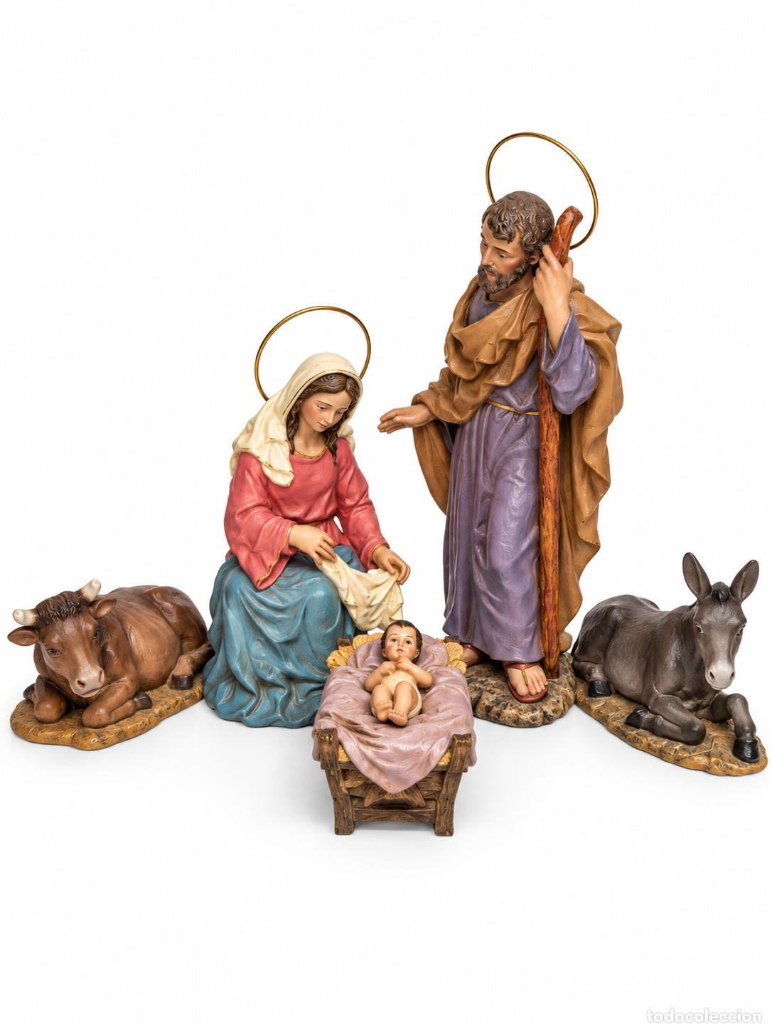 Kunst: Figuras de Bel&eacute;n, Nacimiento Talleres de Olot - Yeso Policromado - San Jos&eacute; 32 cm Altura