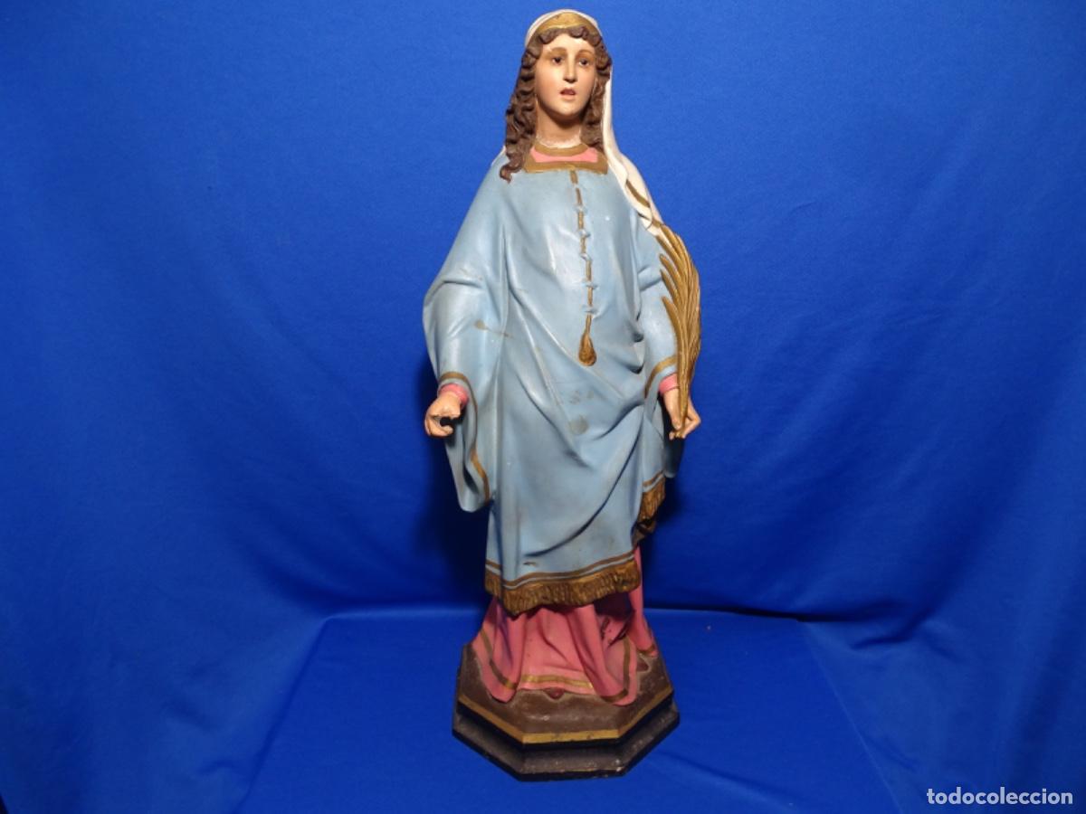 Arte: GRAN ESCULTURA EN MADERA DE OLOT, ARTE CRISTIANO. POLICROMIA ORIGINAL. SANTA AUREA VIRGEN Y MARTIR.