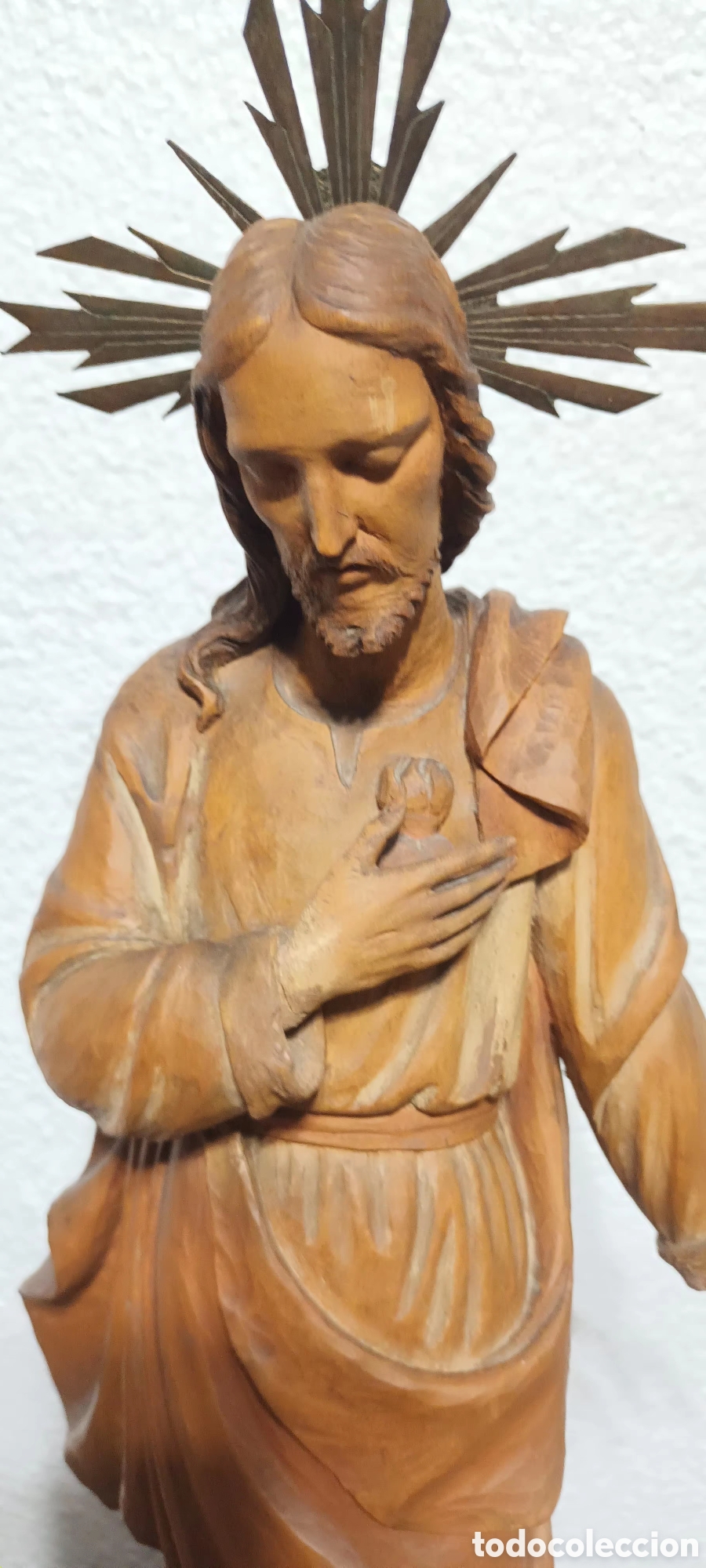 Arte: Talla en madera Sagrado Corazon - Foto 8