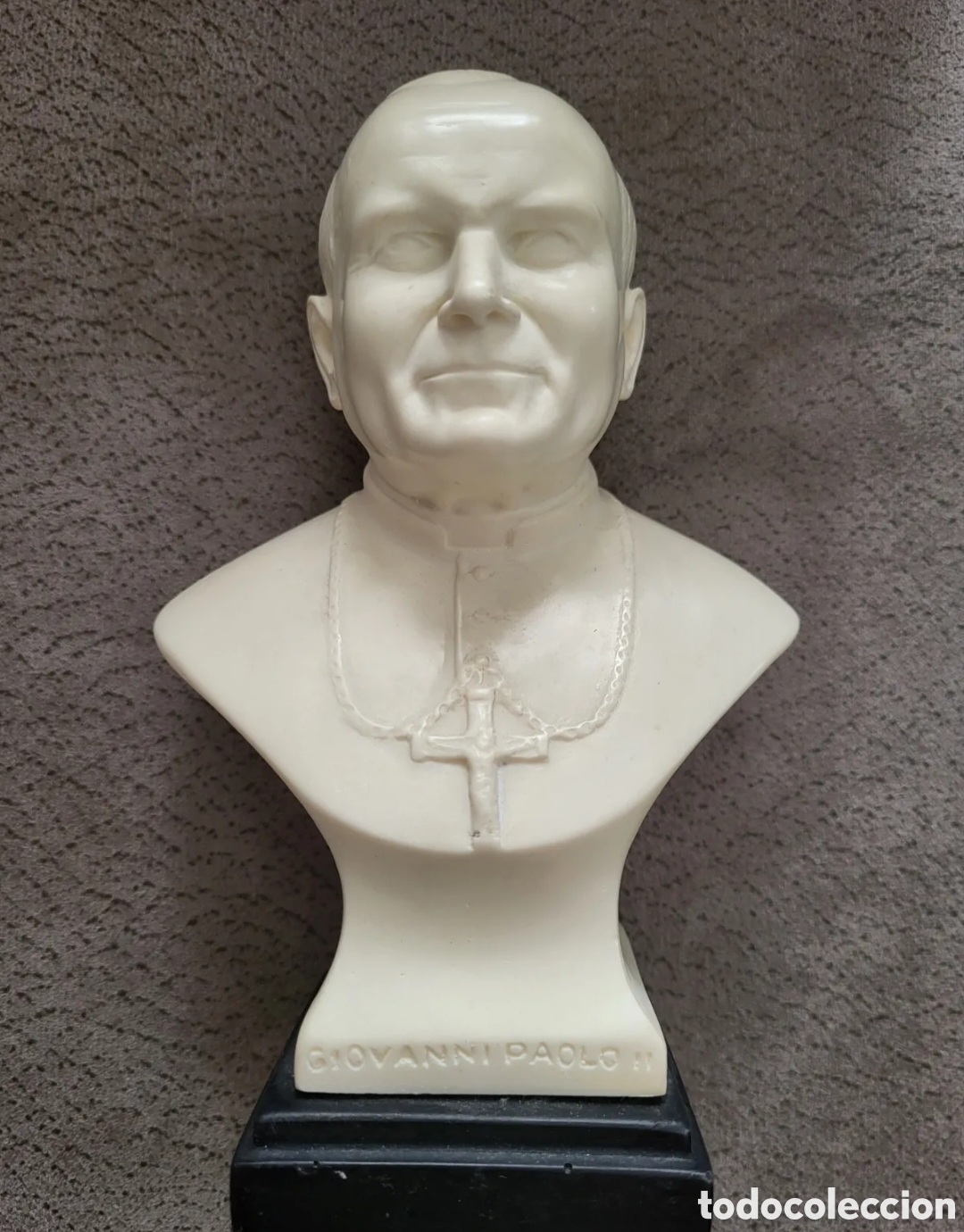 Art: Busto Papa Juan Pablo II - Resina/Marmolina con Base - Firmado R. Leoni