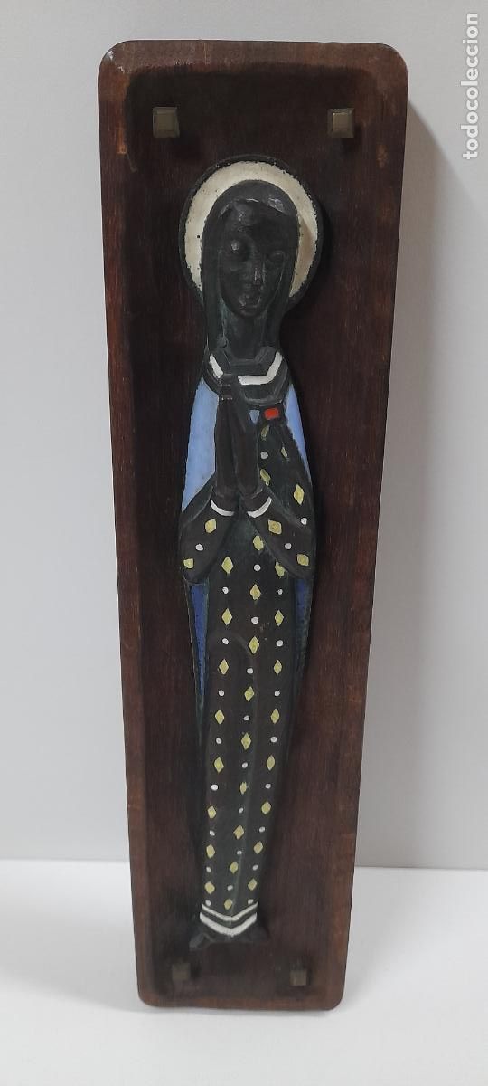 Arte: IMAGEN DE LA VIRGEN IMACULADA - JOSEP MAR&Iacute;A NUET MART&Iacute; (BARCELONA 1914-1998) . BRONCE CON ESMALTES
