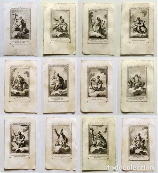 Arte: Colecci&oacute;n de grabados de los 12 ap&oacute;stoles de Jesucristo. Siglo XVIII-XIX