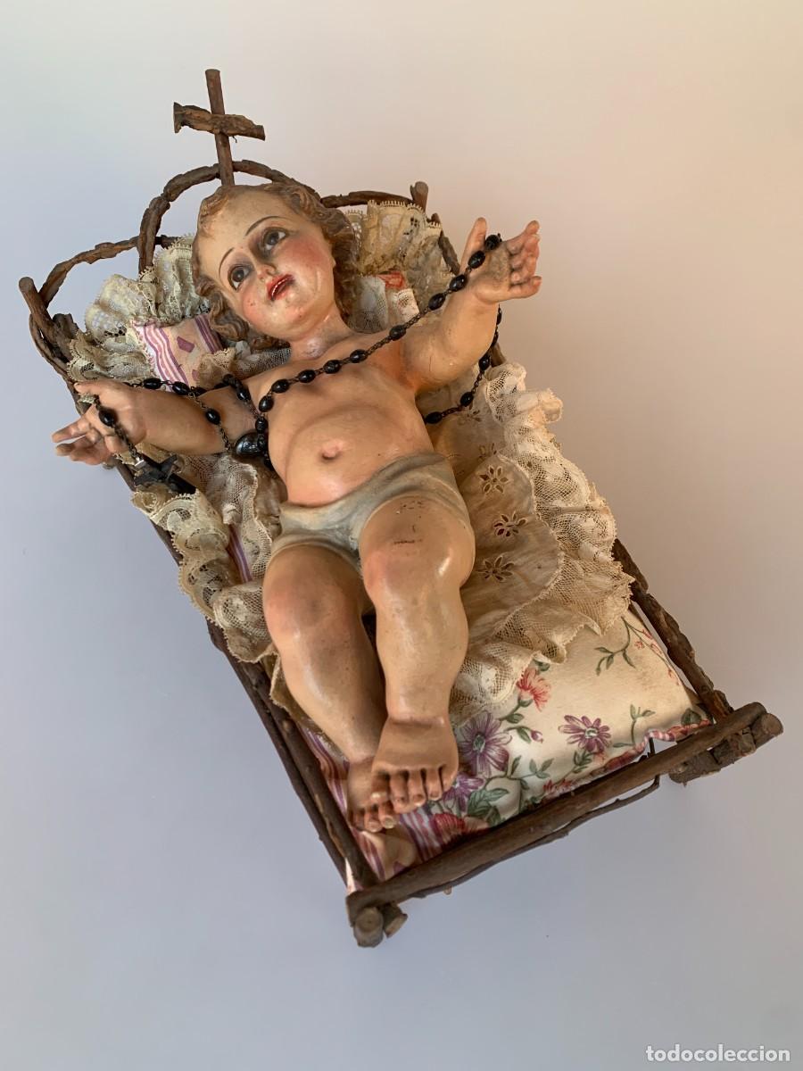 Arte: Ni&ntilde;o Jesus Pasta Cristal Olot Religioso Antiguedad