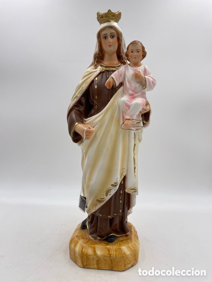 Arte: Imagen Escultura religiosa escayola Virgen del Carmen.