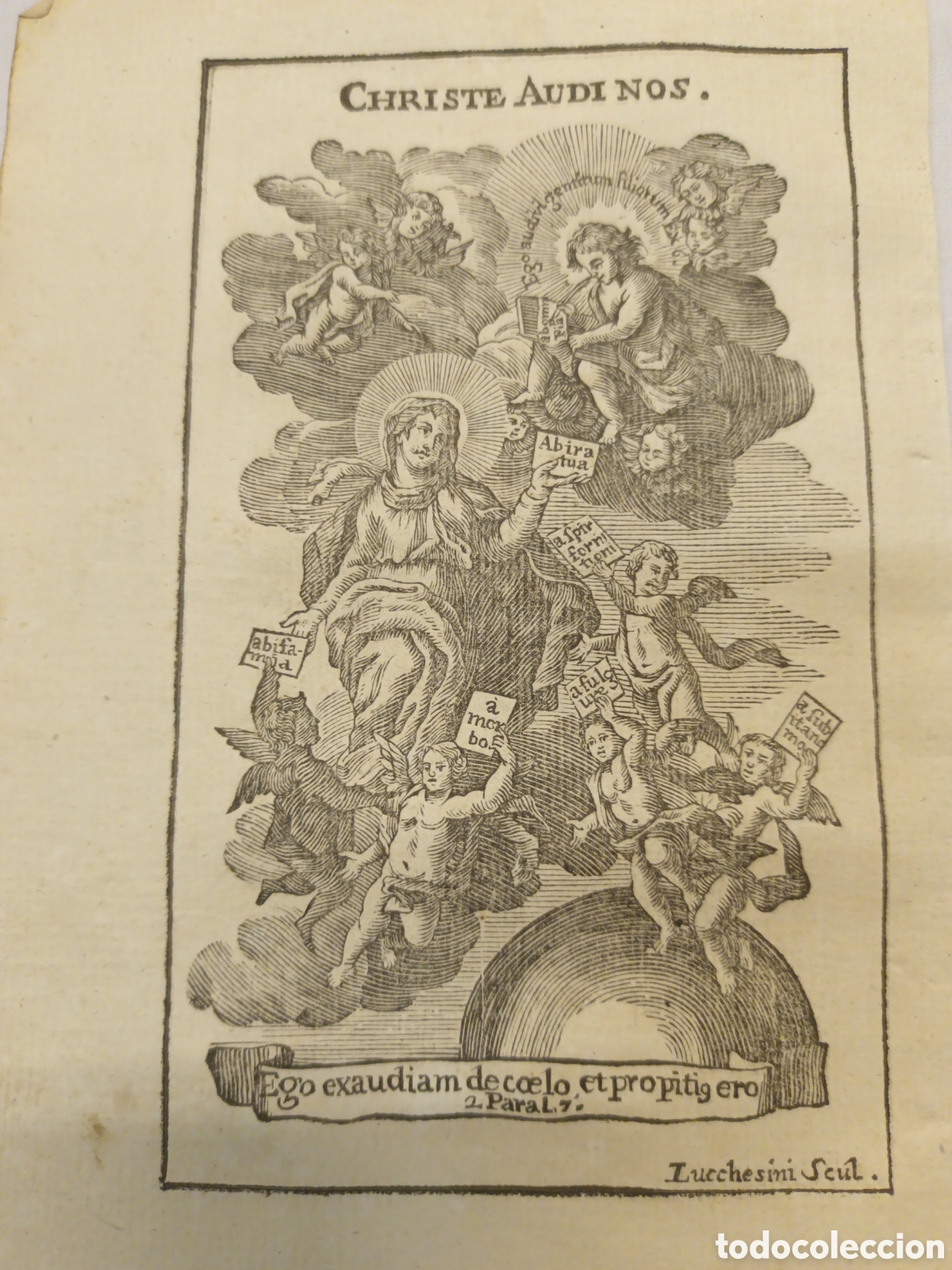 Arte: GRABADO - LETAN&Iacute;A LAURETANA DE LA VIRGEN - CHRISTE AUDINOS - A&Ntilde;O 1768 - GR. LUCCHESIN - 13 X 22 CM