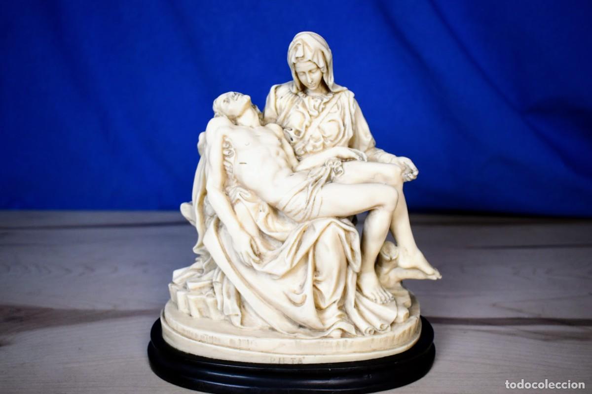 Arte: Magn&iacute;fica Escultura &rdquo;La Piedad&rdquo; de Miguel &Aacute;ngel Firmada A. Santini (Italia). a&ntilde;o 60