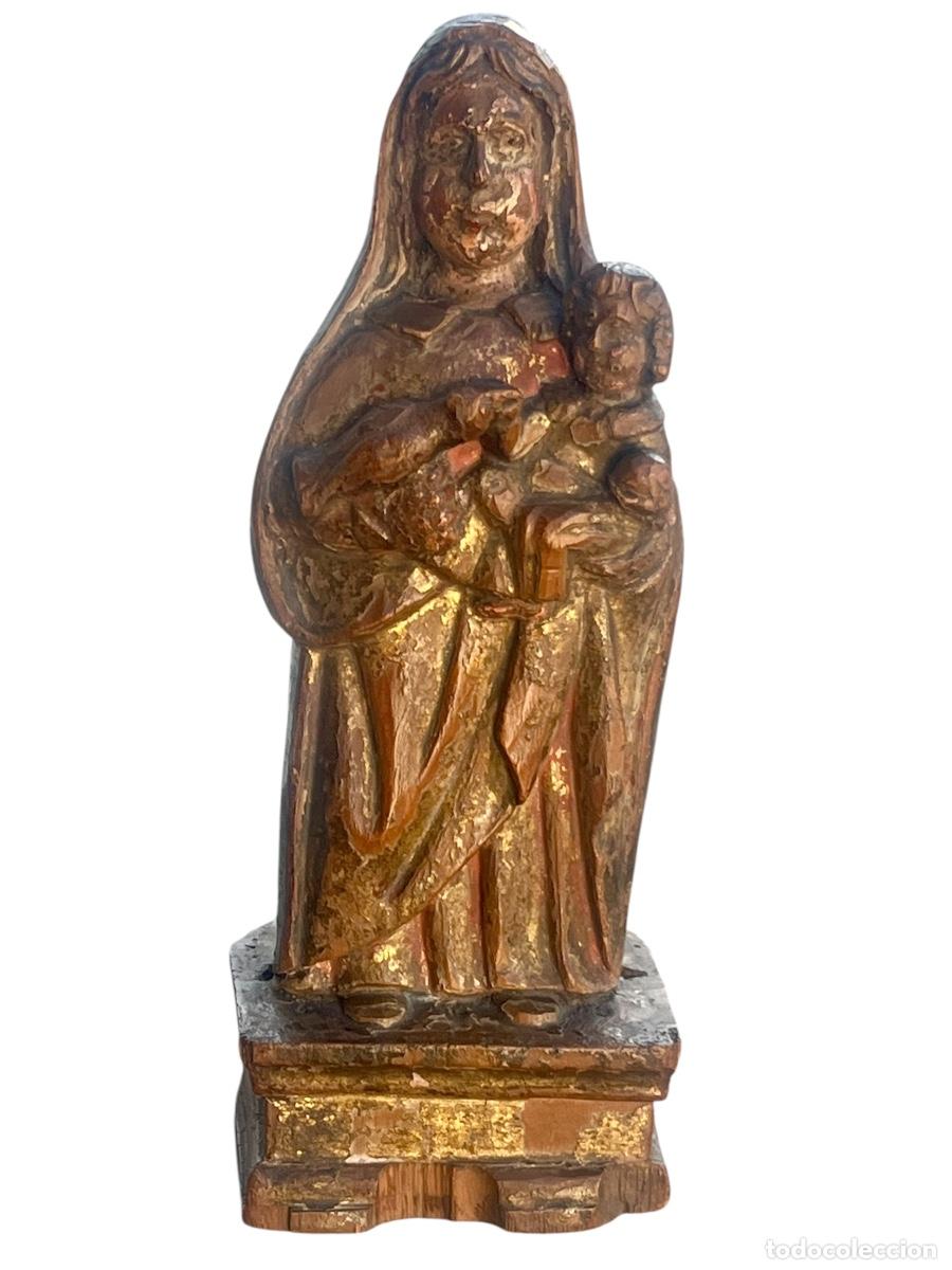 Arte: TALLA POLICROMADA DE LA VIRGEN EL NI&Ntilde;O Y EL PAJARILLO SIGLO XVI RENACIMIENTO ESCUELA ESPA&Ntilde;OLA