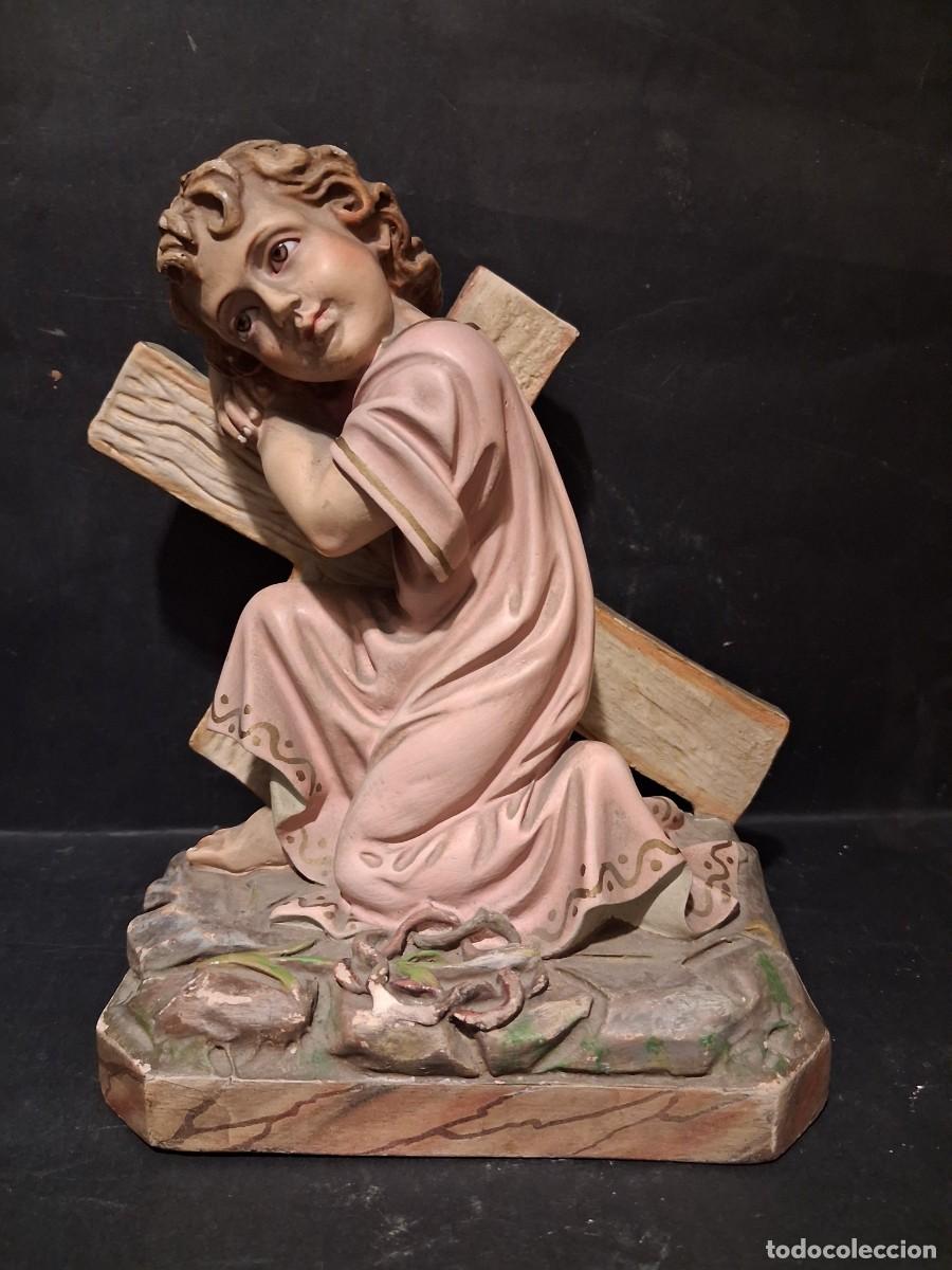 Arte: Ni&ntilde;o Jesus de la Pasion Imagen de estuco policromado pp SXX