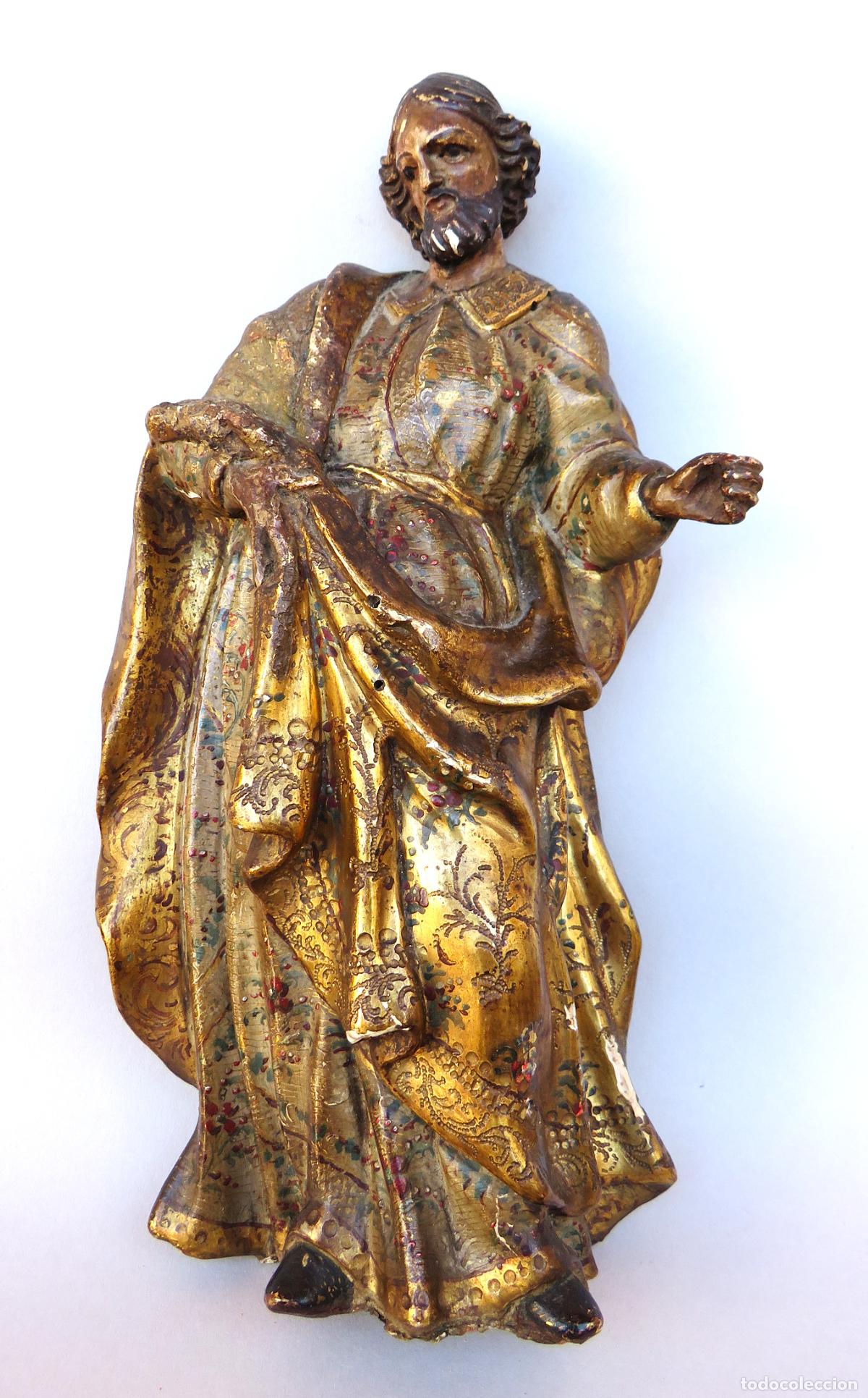 Arte: San Mateo Evangelista. Talla policromada y estofada. Escuela Sevillana. Siglo XVII