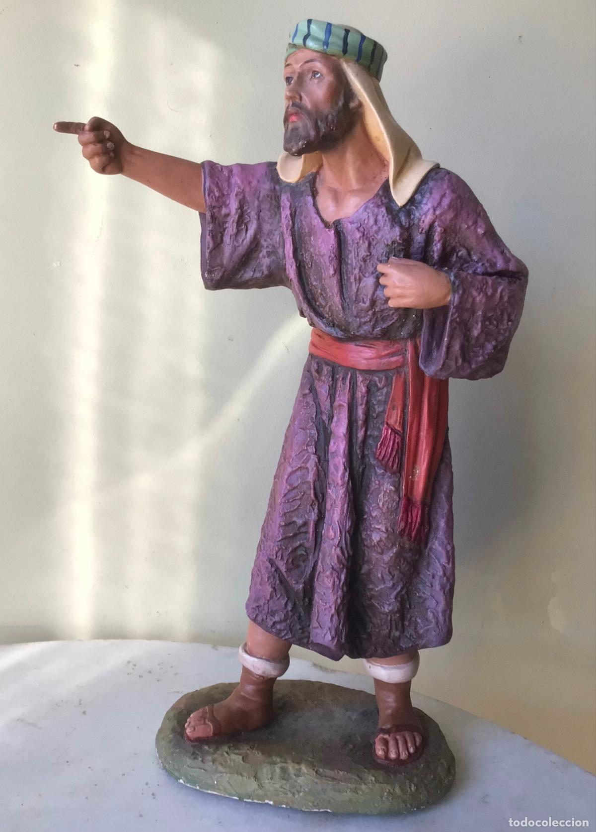 Arte: ANTIGUA Y GRANDE FIGURA DE BELEN-PESEBRE , 32 CM ALTA , TALLERES DE OLOT