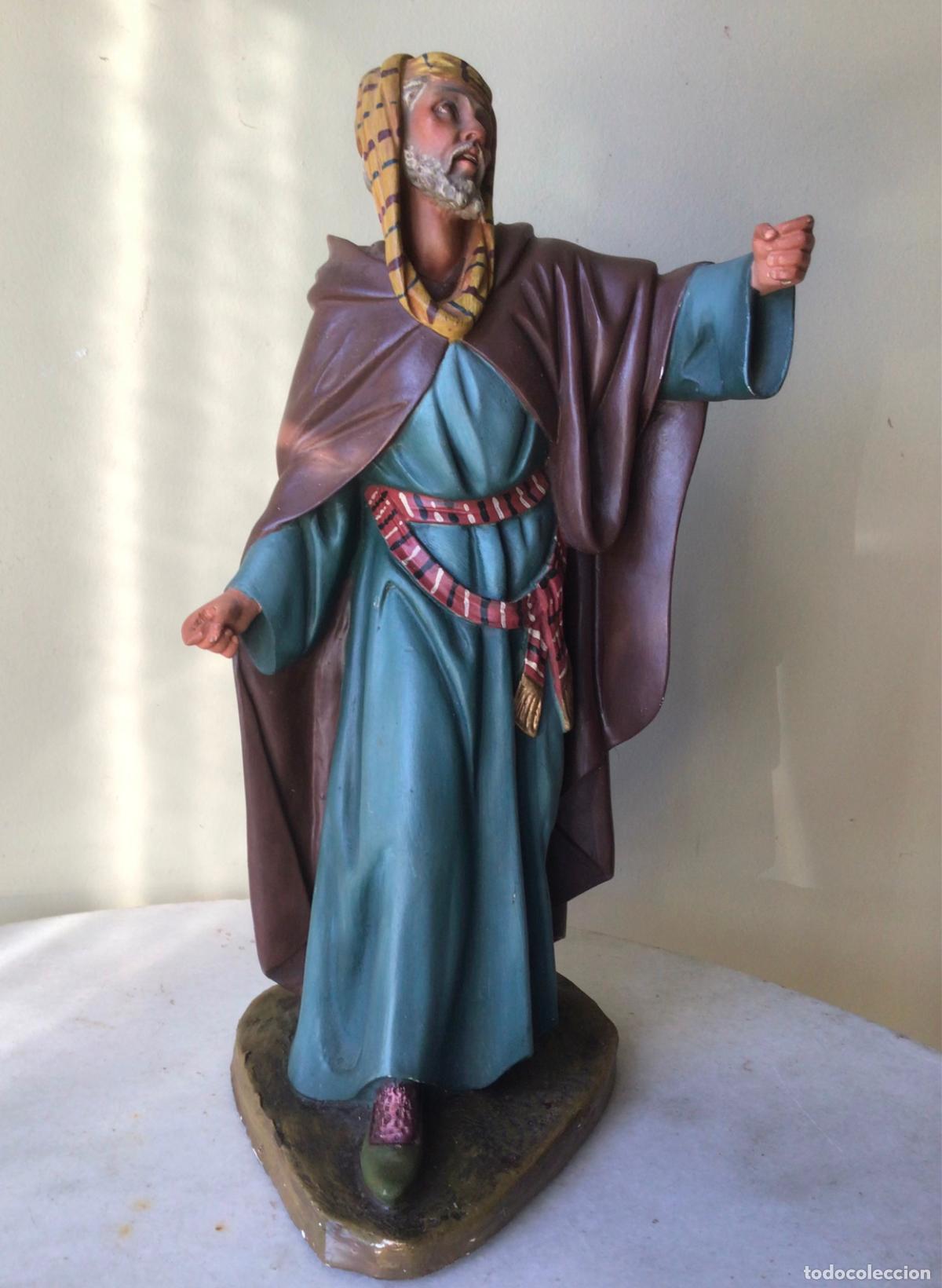 Arte: ANTIGUA Y GRANDE FIGURA DE BELEN-PESEBRE , 31 CM ALTA , TALLERES DE OLOT