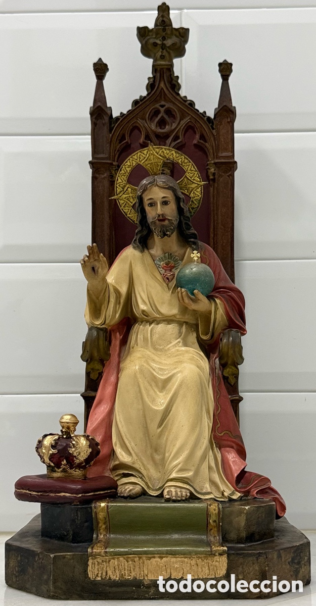 Arte: ANTIGUO SAGRADO CORAZ&Oacute;N ENTRONADO DE OLOT