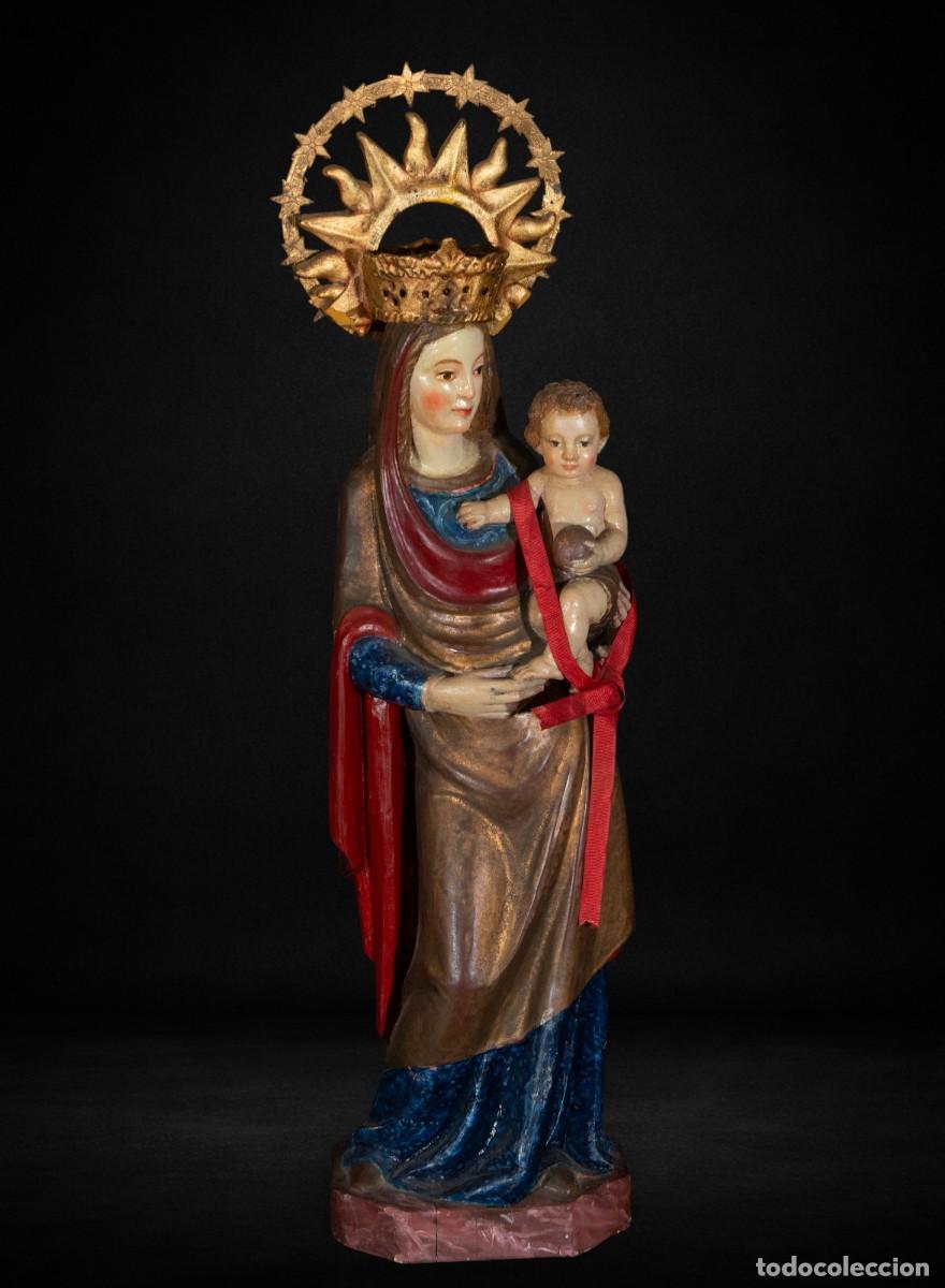 Arte: Virgen con Ni&ntilde;o tardog&oacute;tica en madera policromada, Espa&ntilde;a, s. XV-XVI