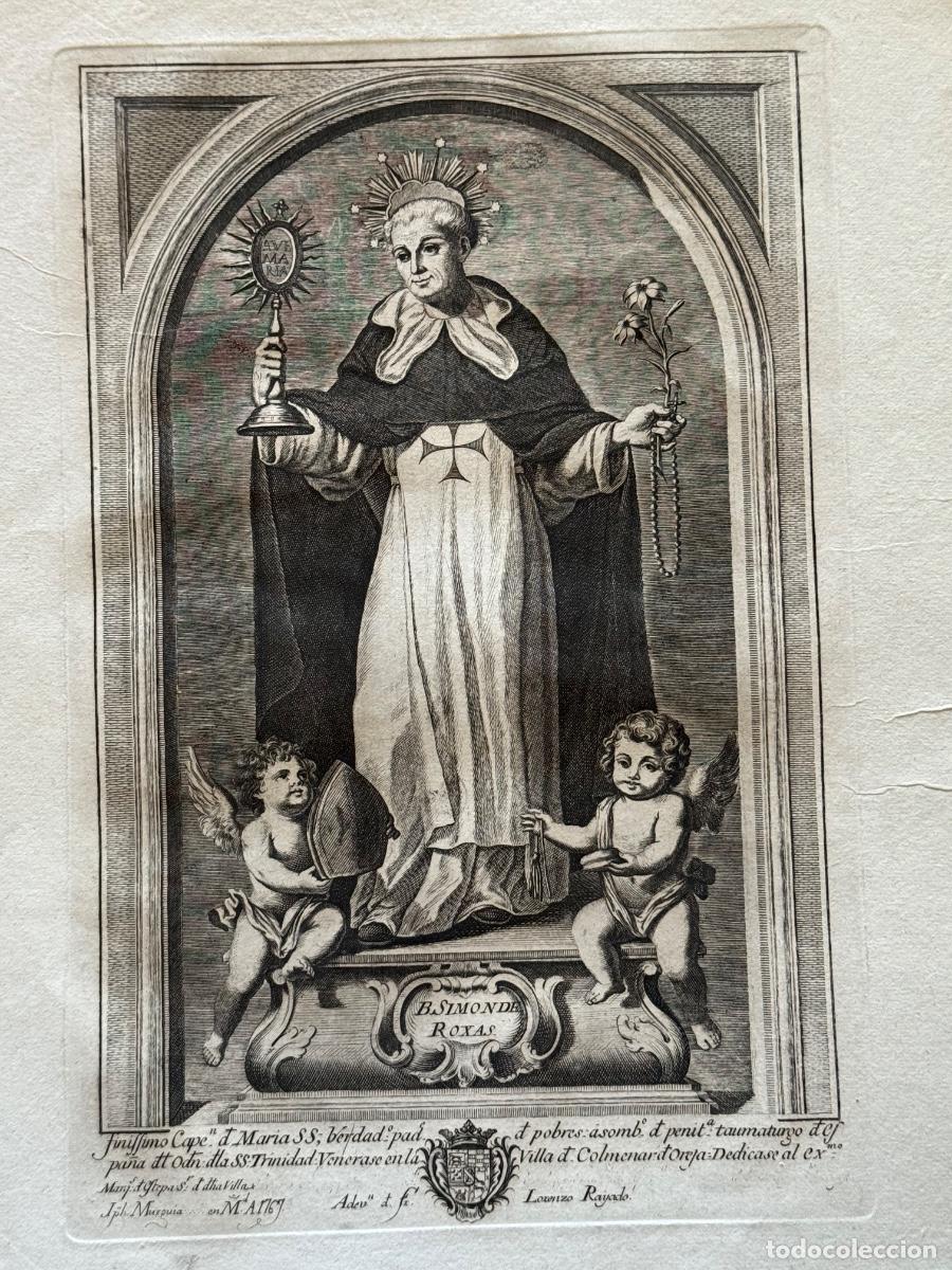Arte: GRABADO DE SAN SIM&Oacute;N DE ROJAS - ORDEN TRINITARIOS - COLMENAR DE OREJA - MADRID - A&Ntilde;O 1767