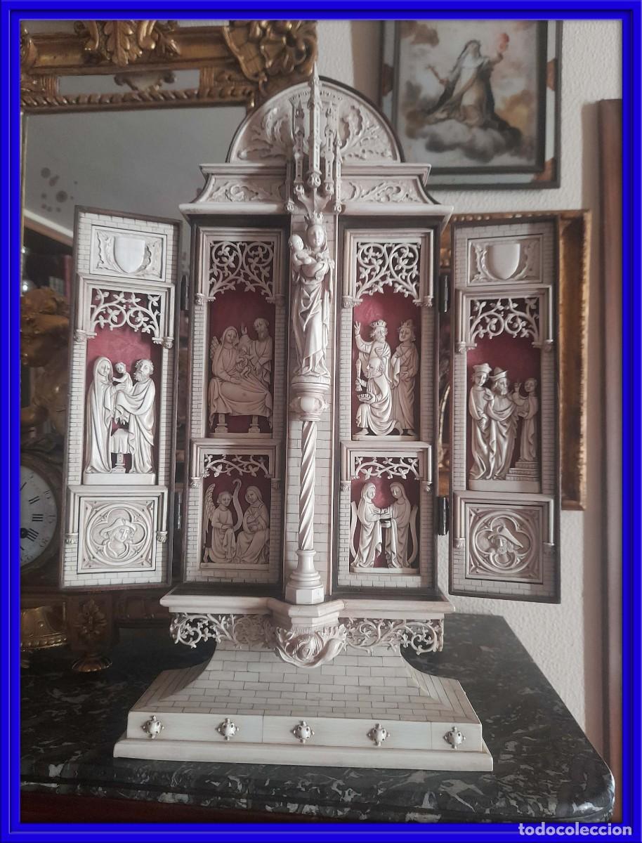 Arte: MAGNIFICA CAPILLA O TRIPTICO CON ESCENAS RELIGIOSAS