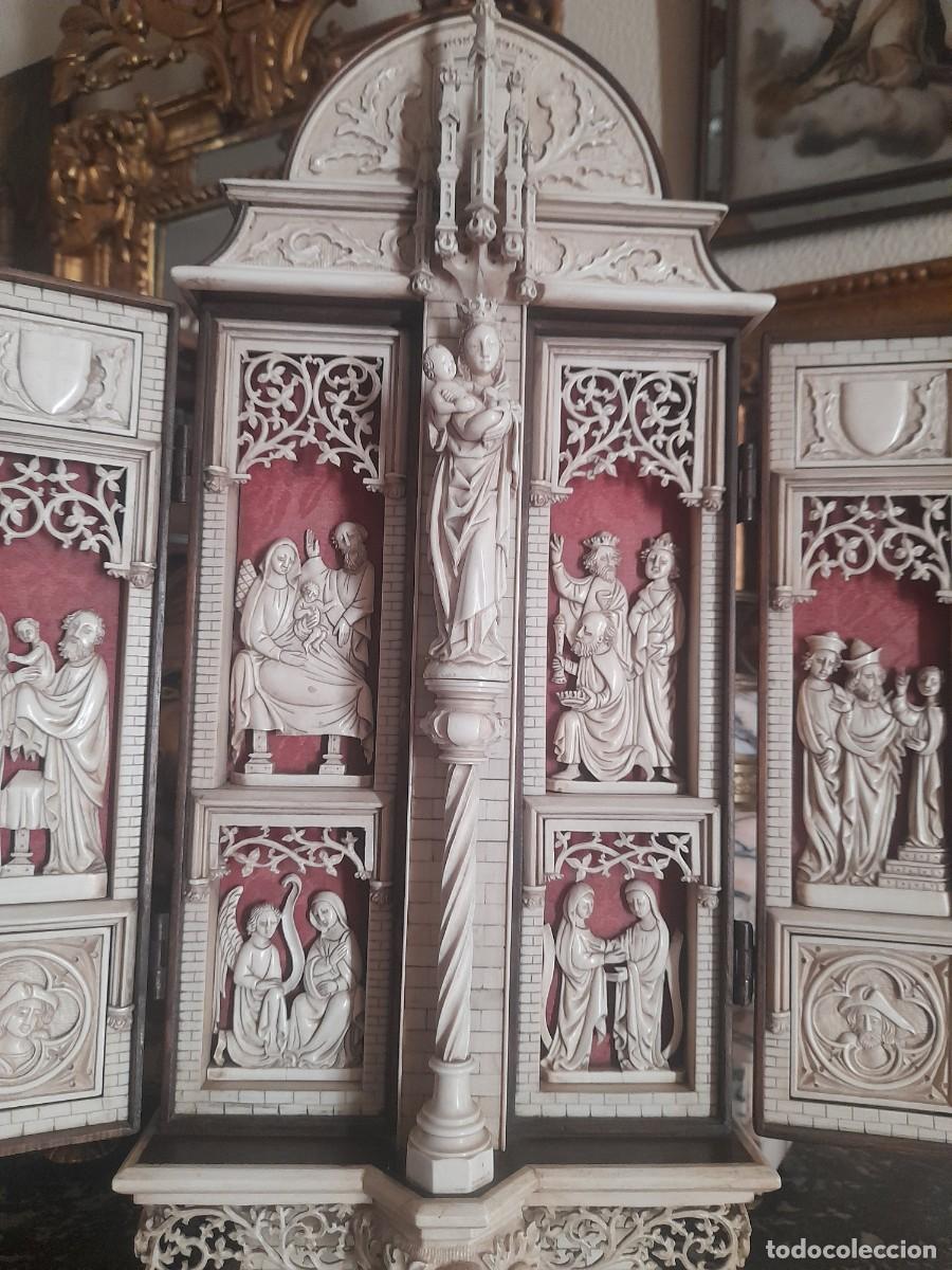 Arte: MAGNIFICA CAPILLA O TRIPTICO CON ESCENAS RELIGIOSAS - Foto 2