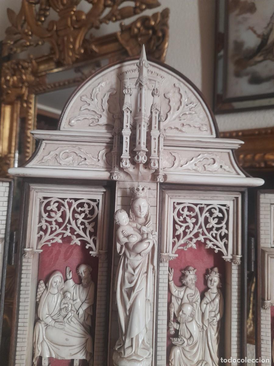 Arte: MAGNIFICA CAPILLA O TRIPTICO CON ESCENAS RELIGIOSAS - Foto 5