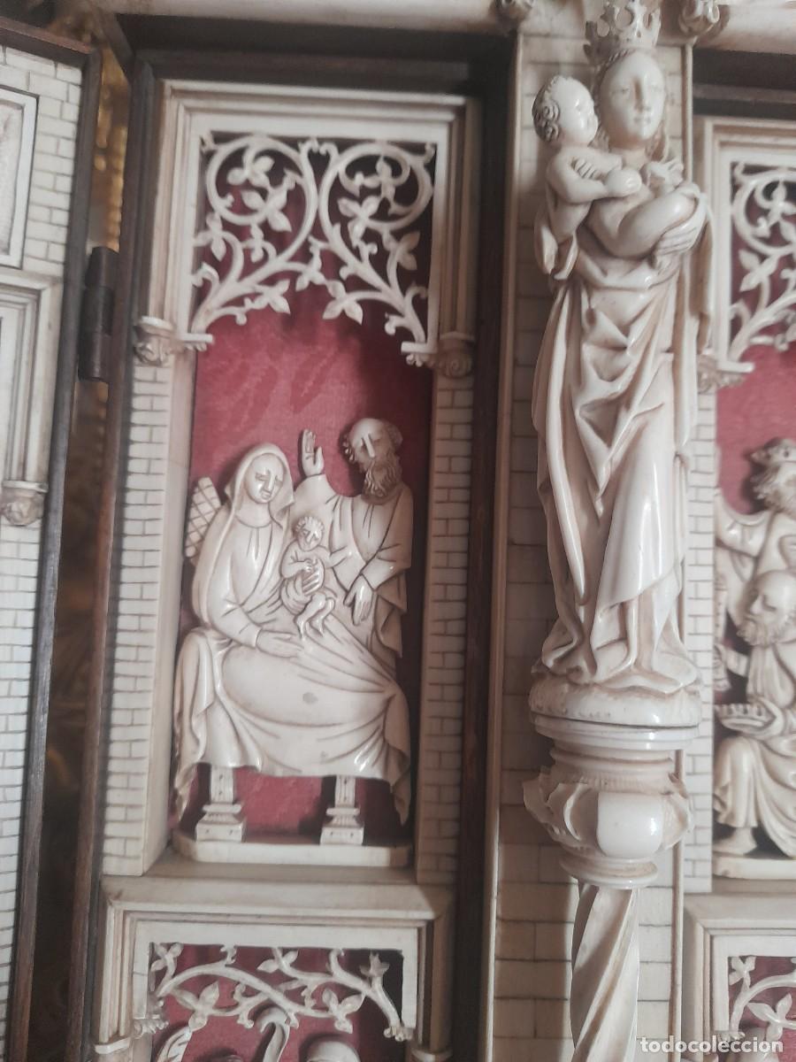 Arte: MAGNIFICA CAPILLA O TRIPTICO CON ESCENAS RELIGIOSAS - Foto 7
