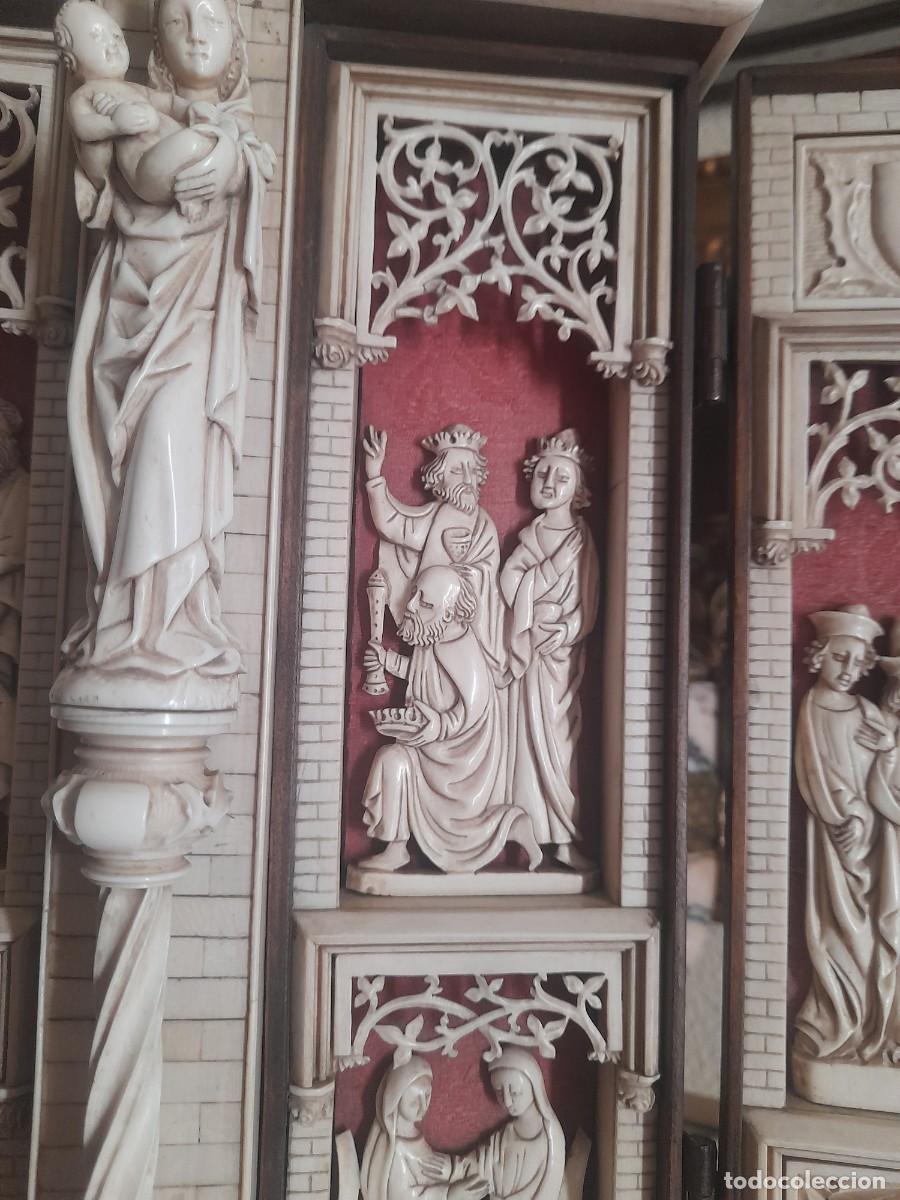Arte: MAGNIFICA CAPILLA O TRIPTICO CON ESCENAS RELIGIOSAS - Foto 8