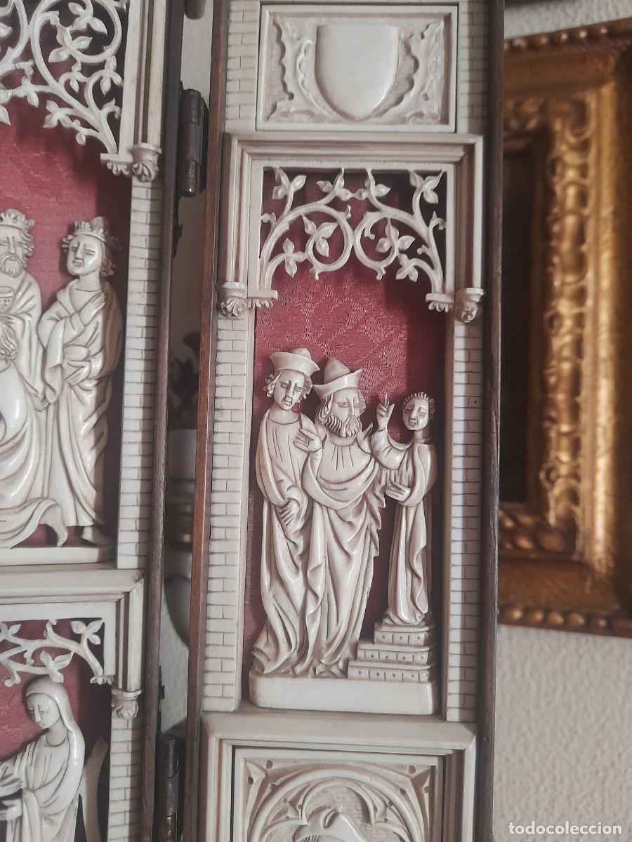 Arte: MAGNIFICA CAPILLA O TRIPTICO CON ESCENAS RELIGIOSAS - Foto 12