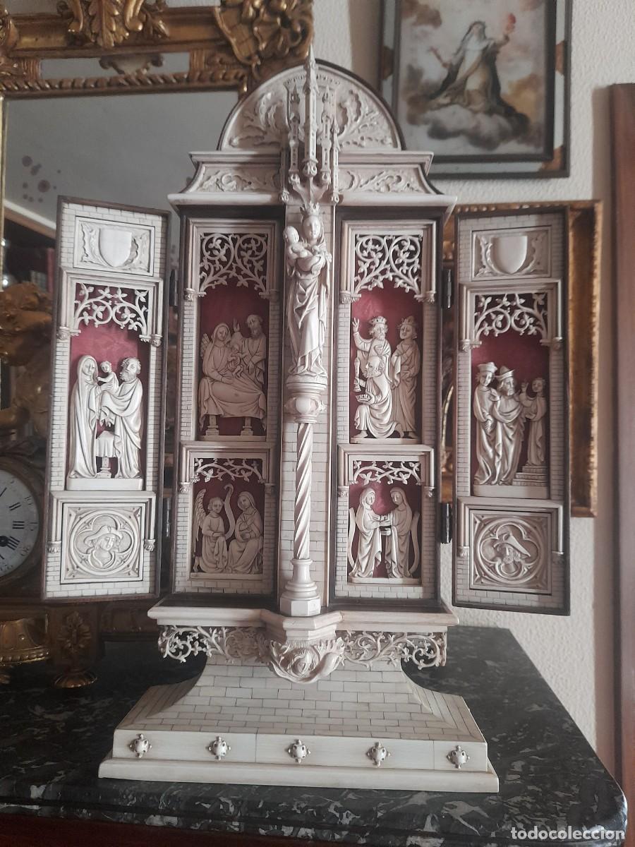 Arte: MAGNIFICA CAPILLA O TRIPTICO CON ESCENAS RELIGIOSAS - Foto 18