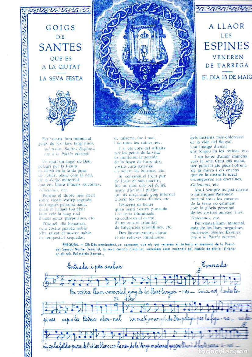Arte: GOIGS DE LES SANTES ESPINES T&Aacute;RREGA (1965)