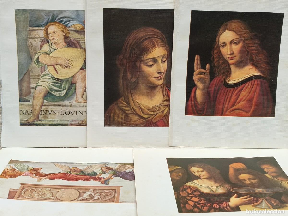 Arte: Lote de 5 laminas, de Bernardino Luini. Masterpieces in colour 1910.