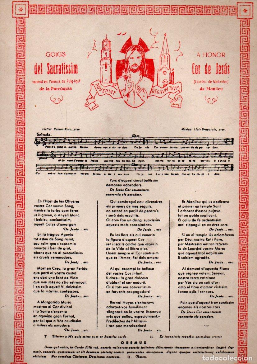 Arte: GOIGS AL SACRATISSIM COR DE JESUS - PUIG AGUT, MANLLEU