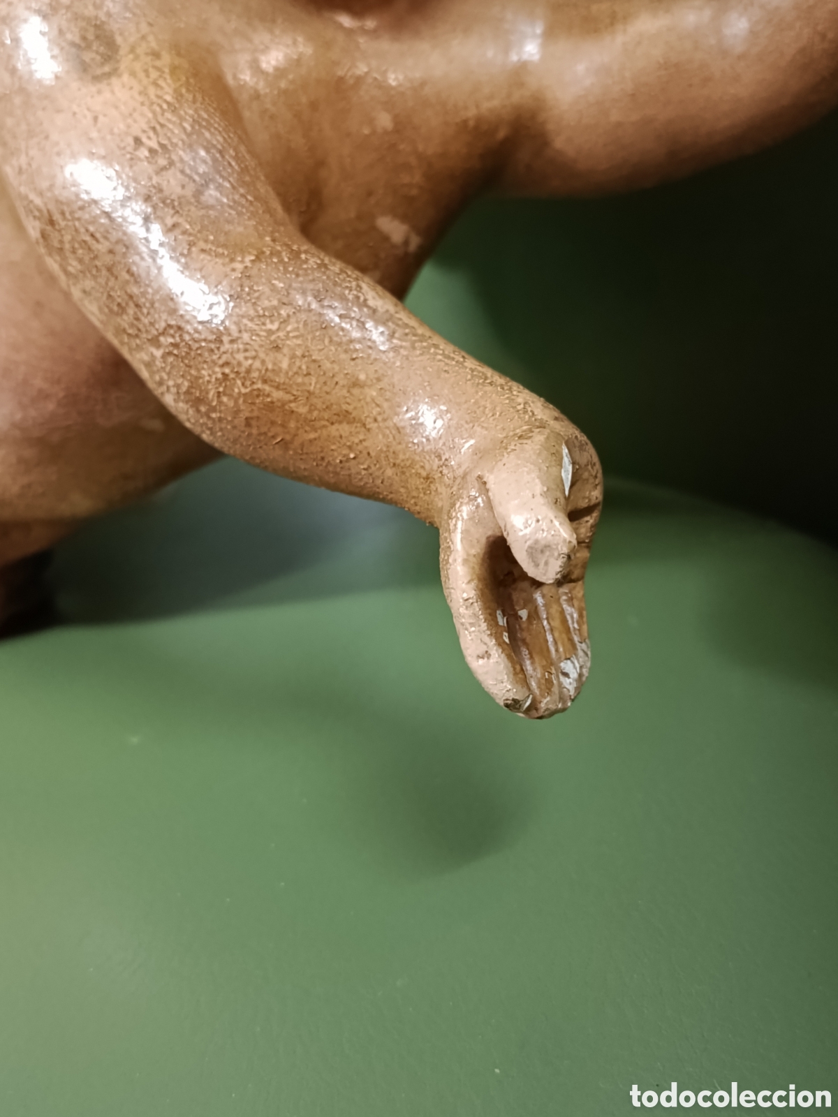 Arte: &Aacute;ngel estilo barroco de madera y estuco. - Foto 3