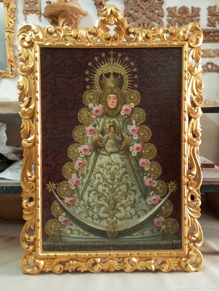 Arte: Virgen del Roc&iacute;o. Pintura con marco.