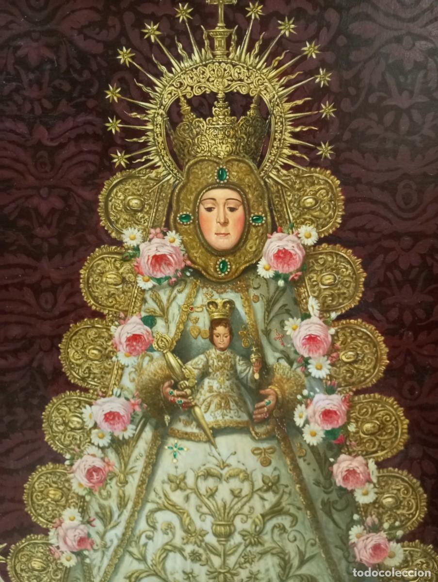 Arte: Virgen del Roc&iacute;o. Pintura con marco. - Foto 2
