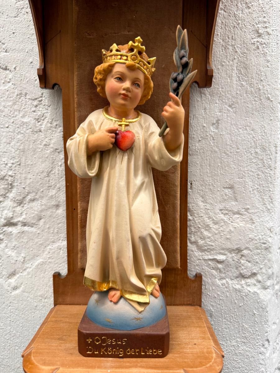 Arte: BONITO NI&Ntilde;O JESUS DEL SAGRADO CORAZON - MEDIDA 30 CM