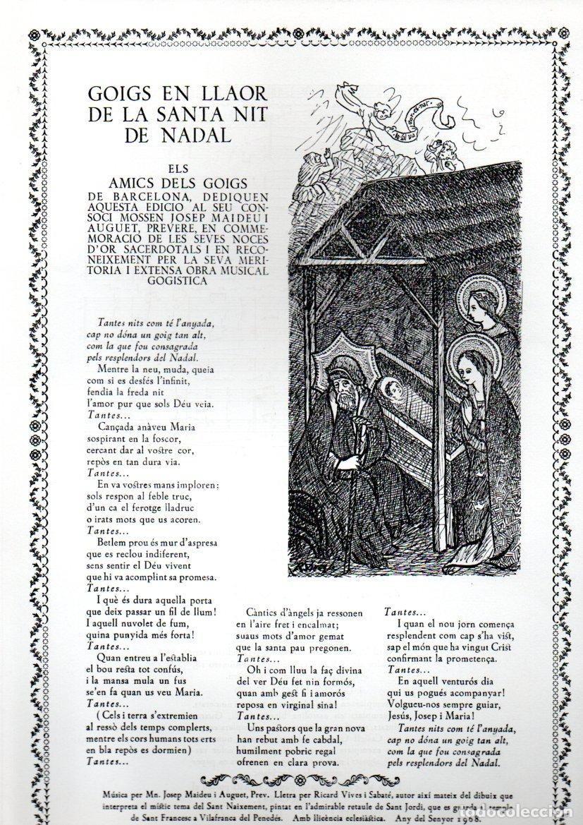Arte: GOIGS EN LLAOR DE LA SANTA NIT DE NADAL (VILAFRANCA DEL PENED&Eacute;S, 1968)