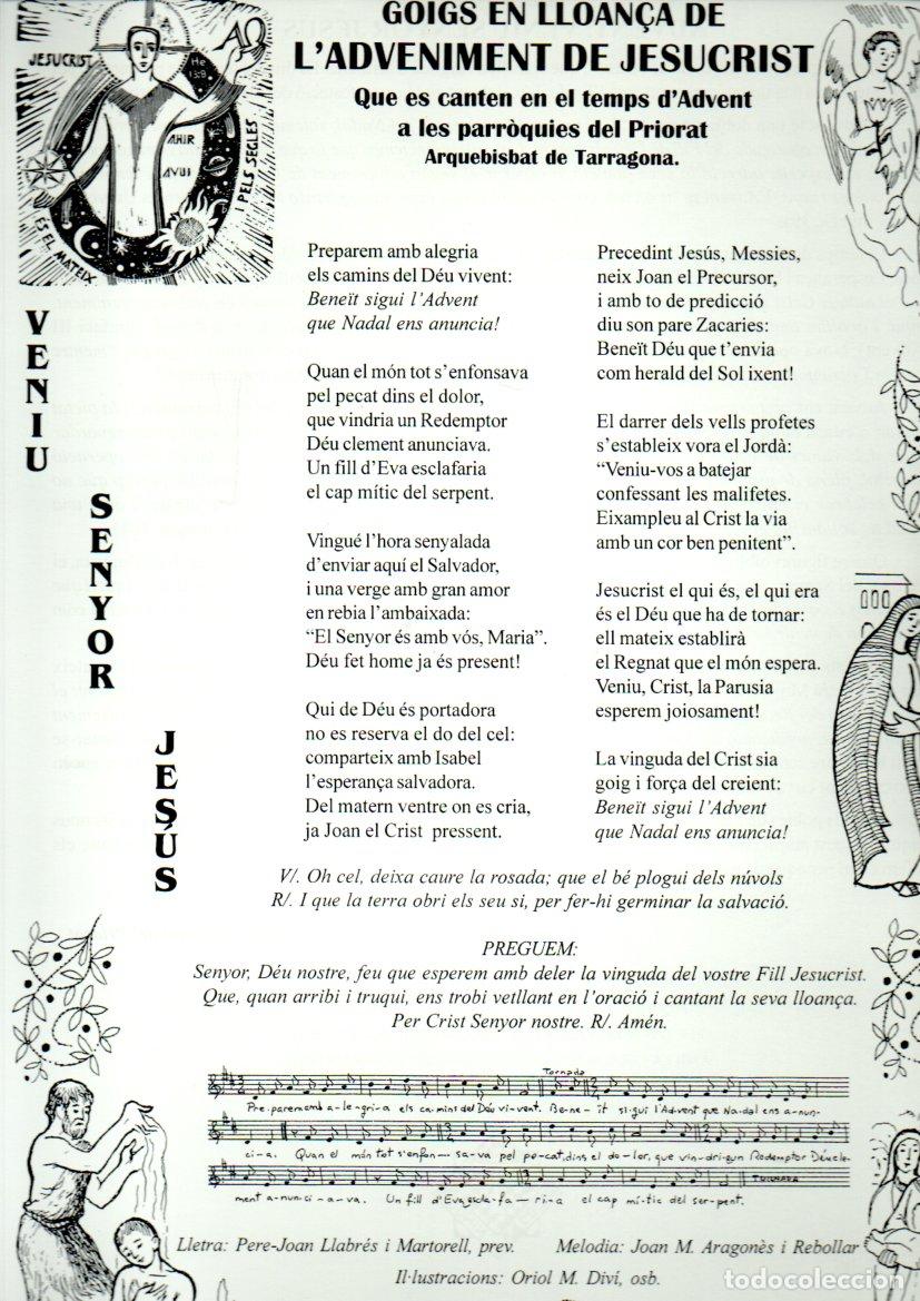 Arte: GOIGS EN LLOAN&Ccedil;A DE L'ADVENIMENT DE JESUCRIST - PRIORAT TARRAGONA (IMP. ROIG CAMPOS, MALLORCA, 2005)