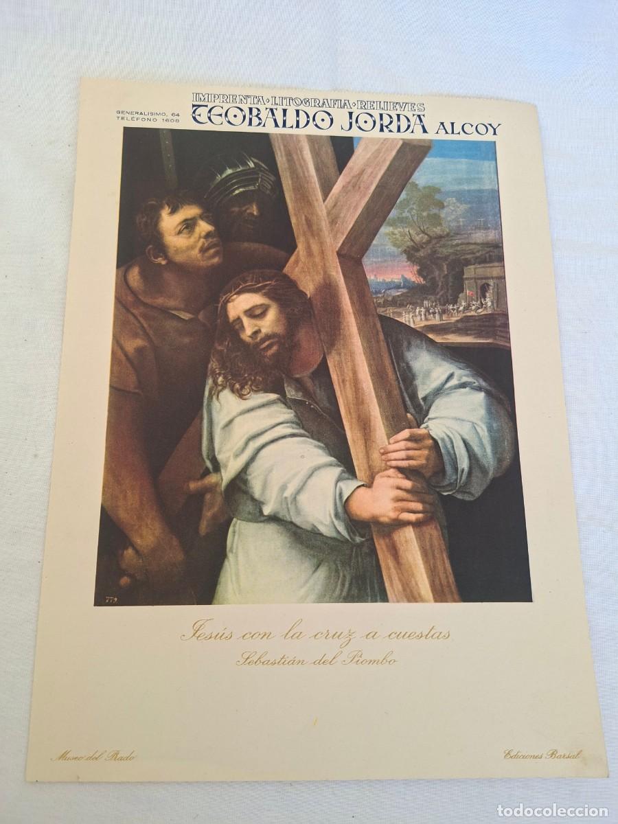 Arte: Antigua plancha publicitaria , Litograf&iacute;a y Relieves Teobaldo Jord&aacute; &rdquo; Cristo con la cruz a cuesta &rdquo;