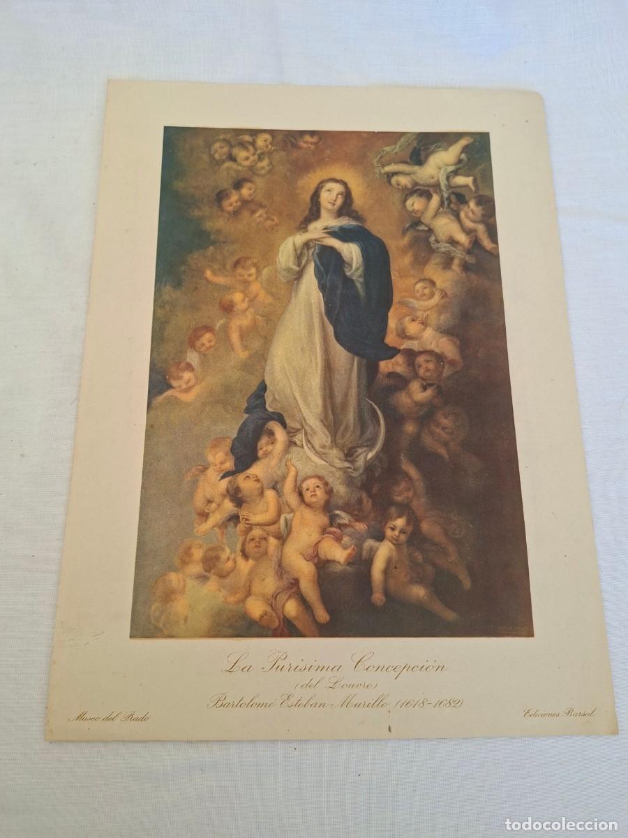 Arte: Antigua plancha La Inmaculada Concepci&oacute;n de los Venerables Murillo ediciones Barsal