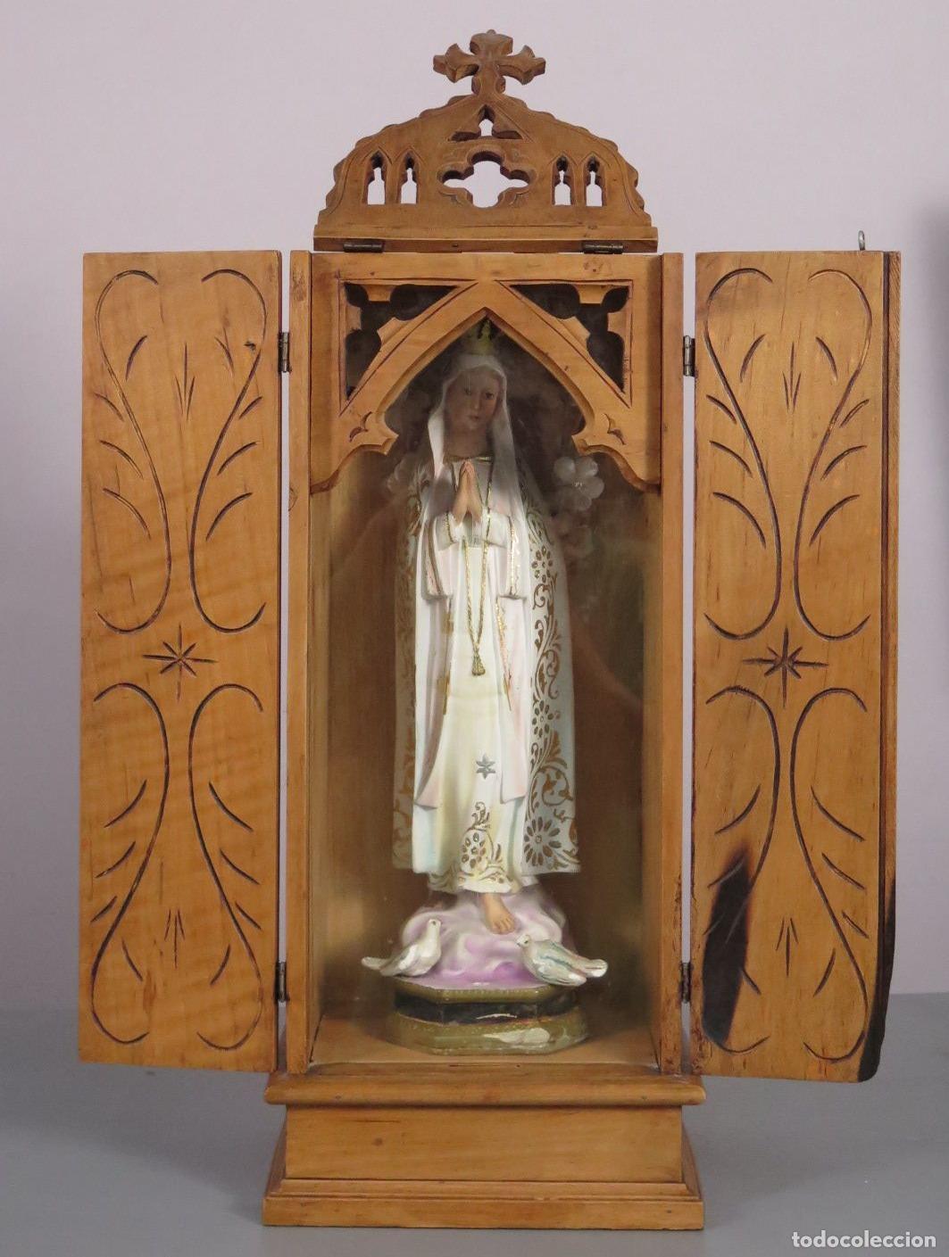 Arte: CAPILLA LIMOSNERA. VIRGEN DE FATIMA. OLOT. PRIMERA CALIDAD.