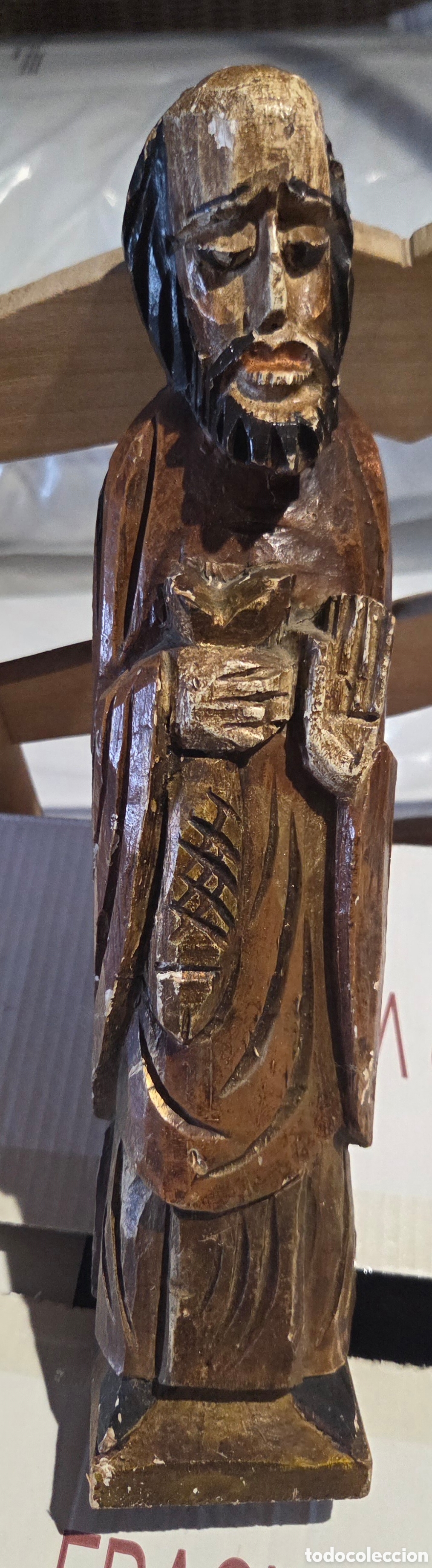 Arte: Talla madera San Pedro estilo rom&aacute;nico