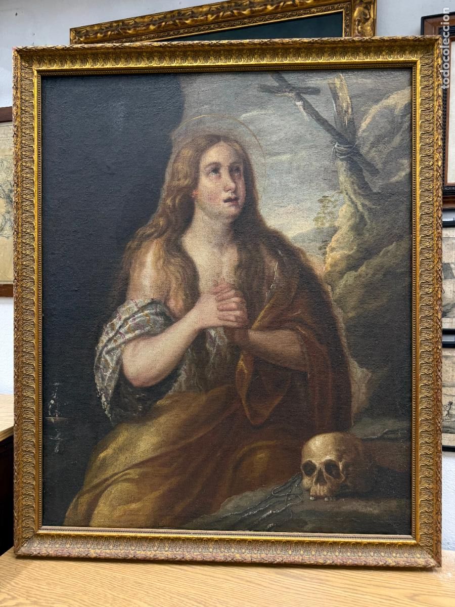 Arte: OLEO SOBRE LIENZO PRINCIPIO SIGLO XIX MARIA MAGDALENA - MEDIDA