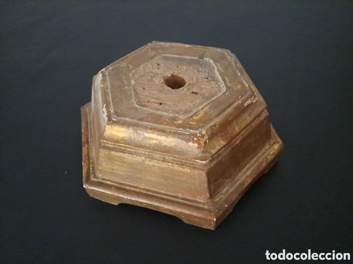 Arte: PEANA HEXAGONAL TALLA DE MADERA SXIX - Foto 3