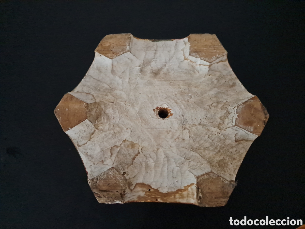 Arte: PEANA HEXAGONAL TALLA DE MADERA SXIX - Foto 2