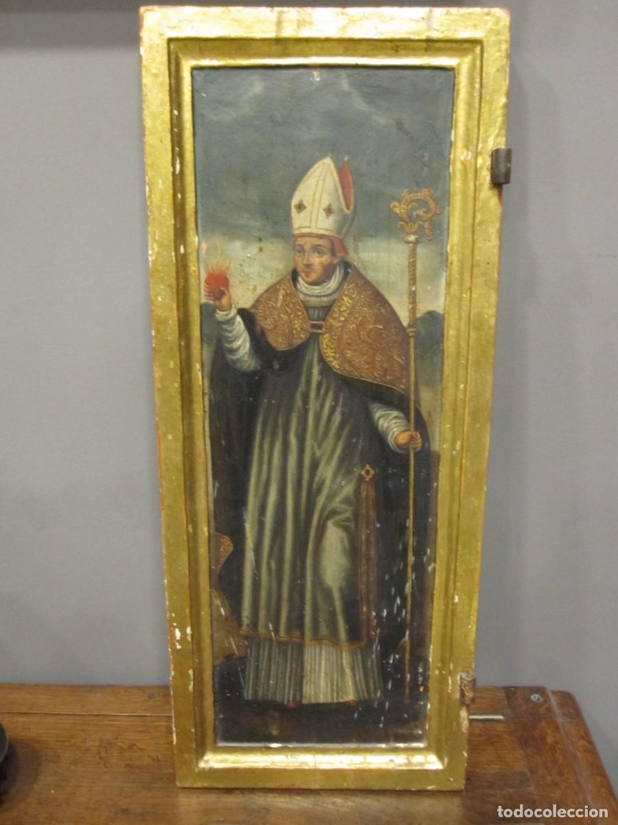 Arte: SAN AGUSTIN. OLEO SOBRE TABLA DORADA, DEL ULTIMO TERCIO DEL SIGLO XVI O PRIMEROS DEL XVII
