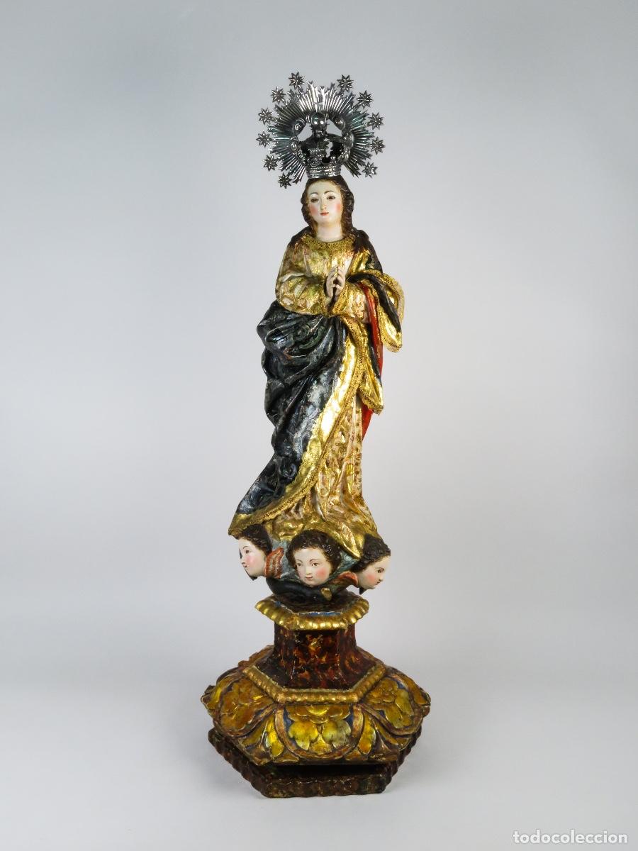 Arte: Escultura Inmaculada Escuela granadina c&iacute;rculo de Pedro de Mena finales XVII principio XVII