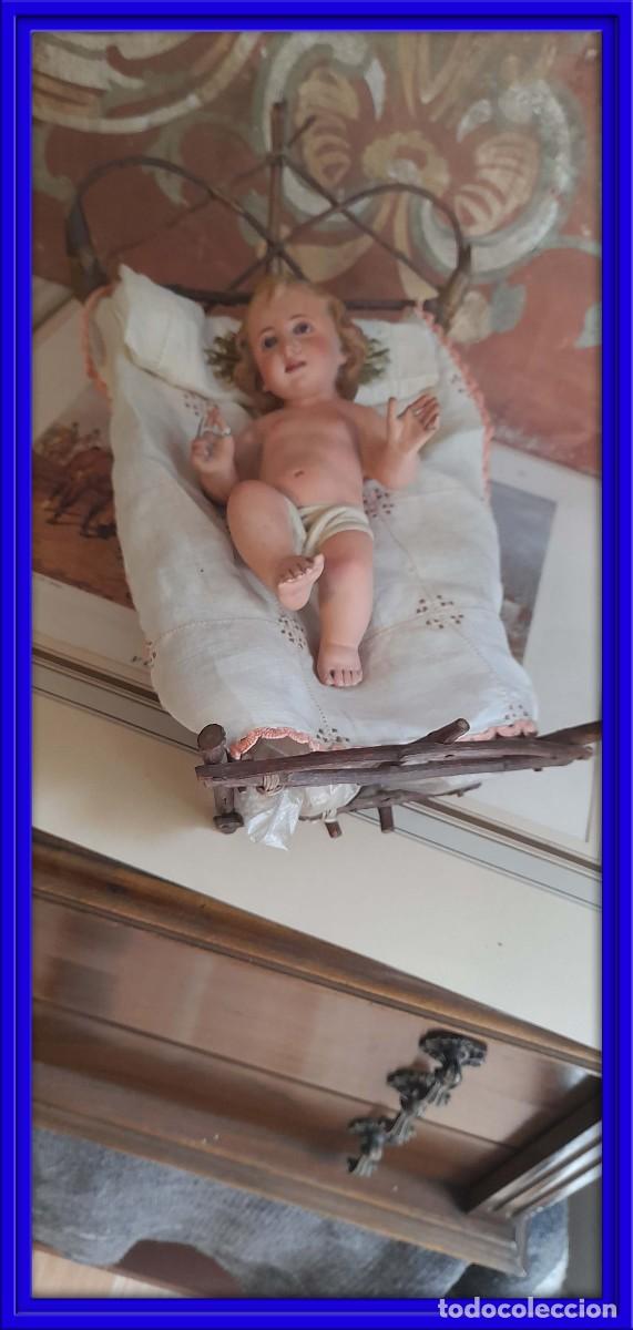 Arte: ANTIGUO NI&Ntilde;O JESUS DE OLOT EN SU CUNA