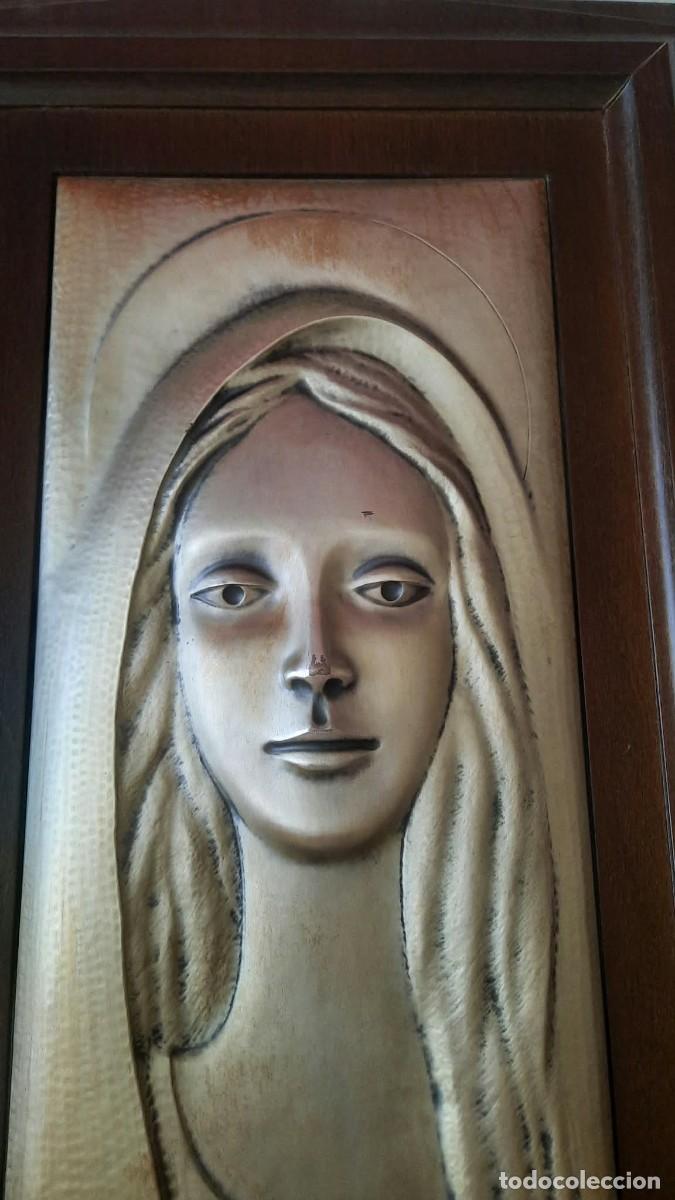 Arte: Cuadro de virgen en plata. Brunel.