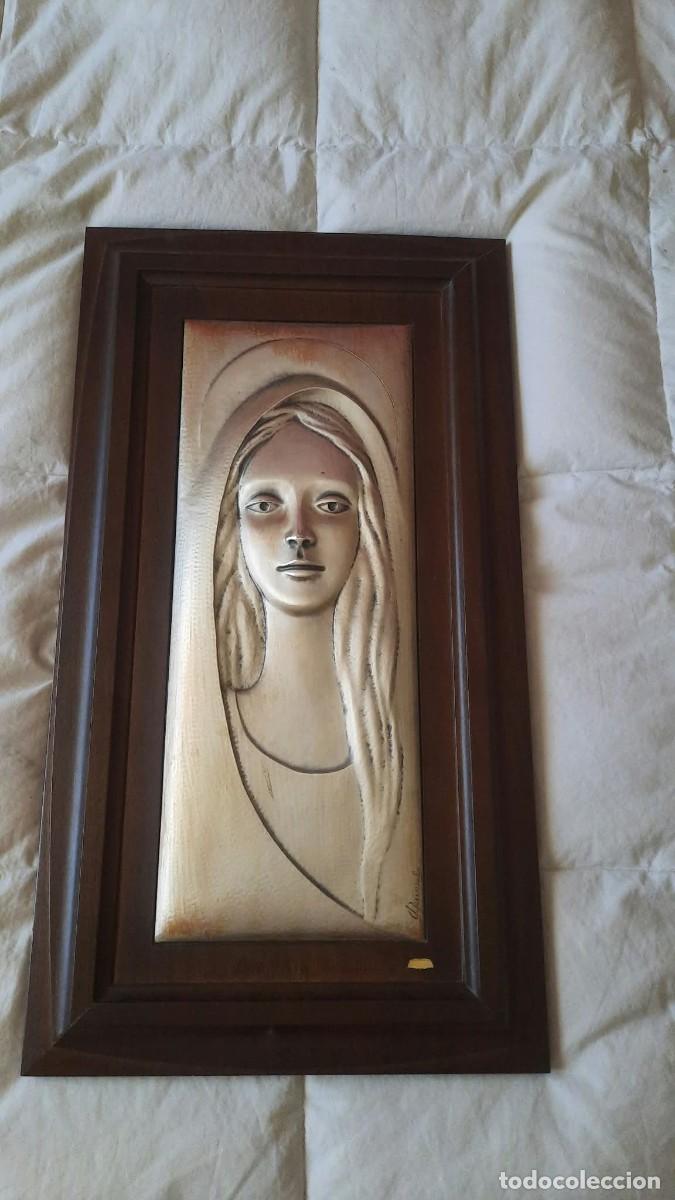 Arte: Cuadro de virgen en plata. Brunel. - Foto 7